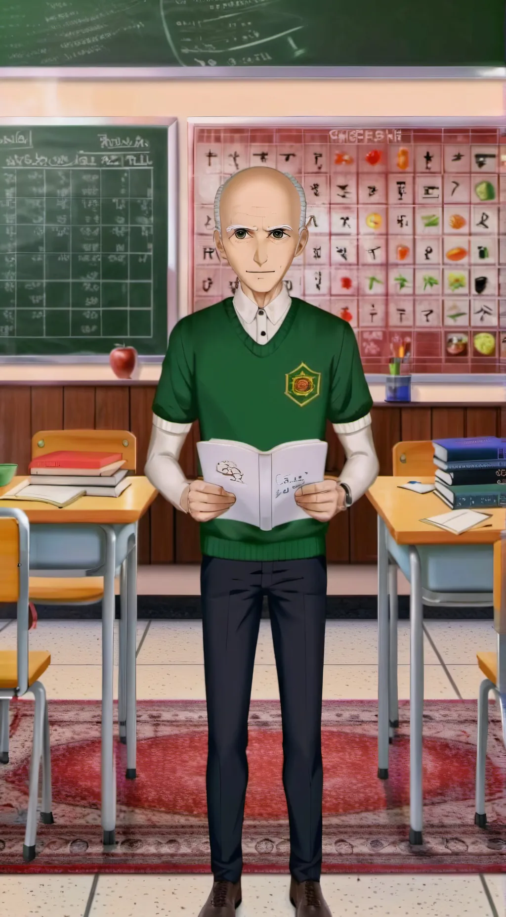 ai character: baldi(nice) background