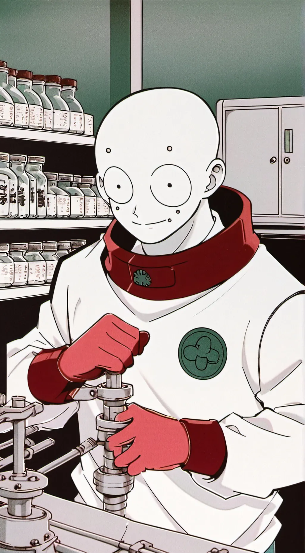 ai character: Red background