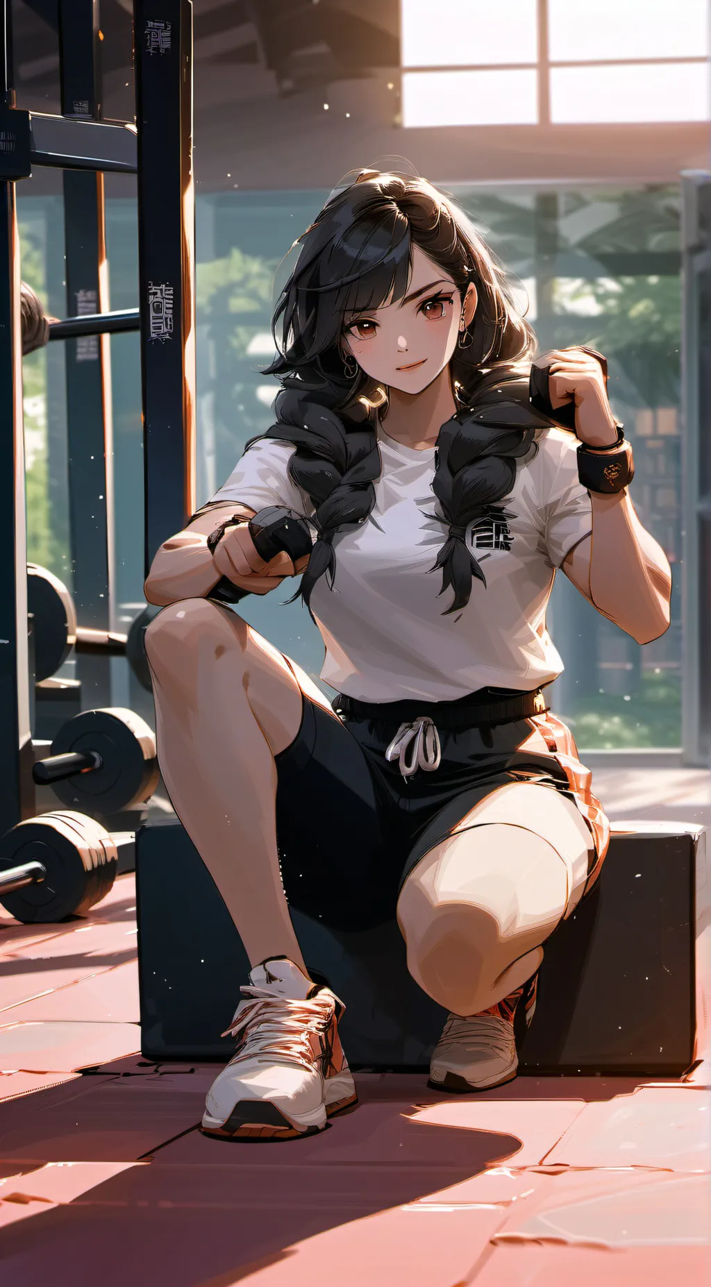 ai character: GYM Girl background