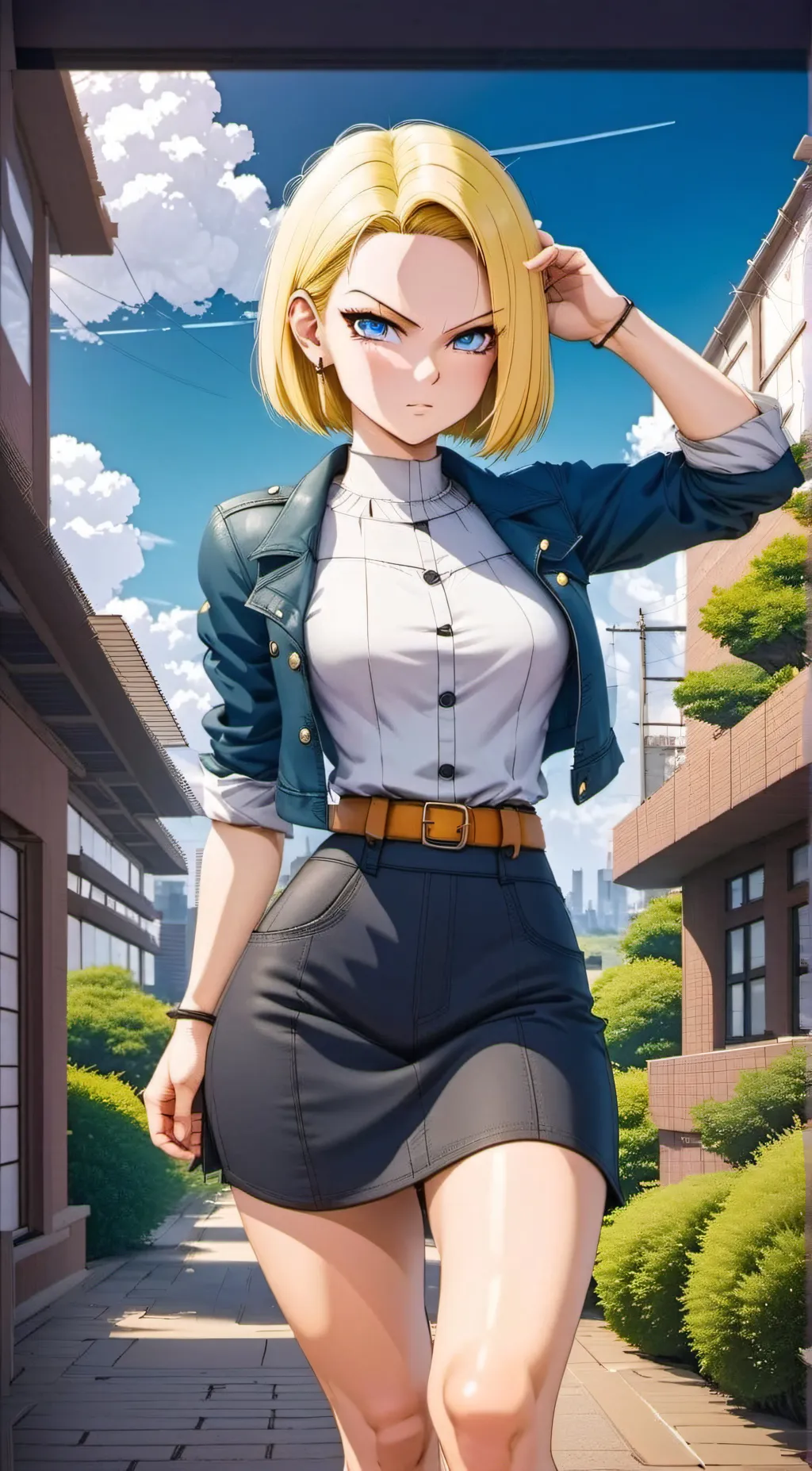 ai character: android 18 and 17 background