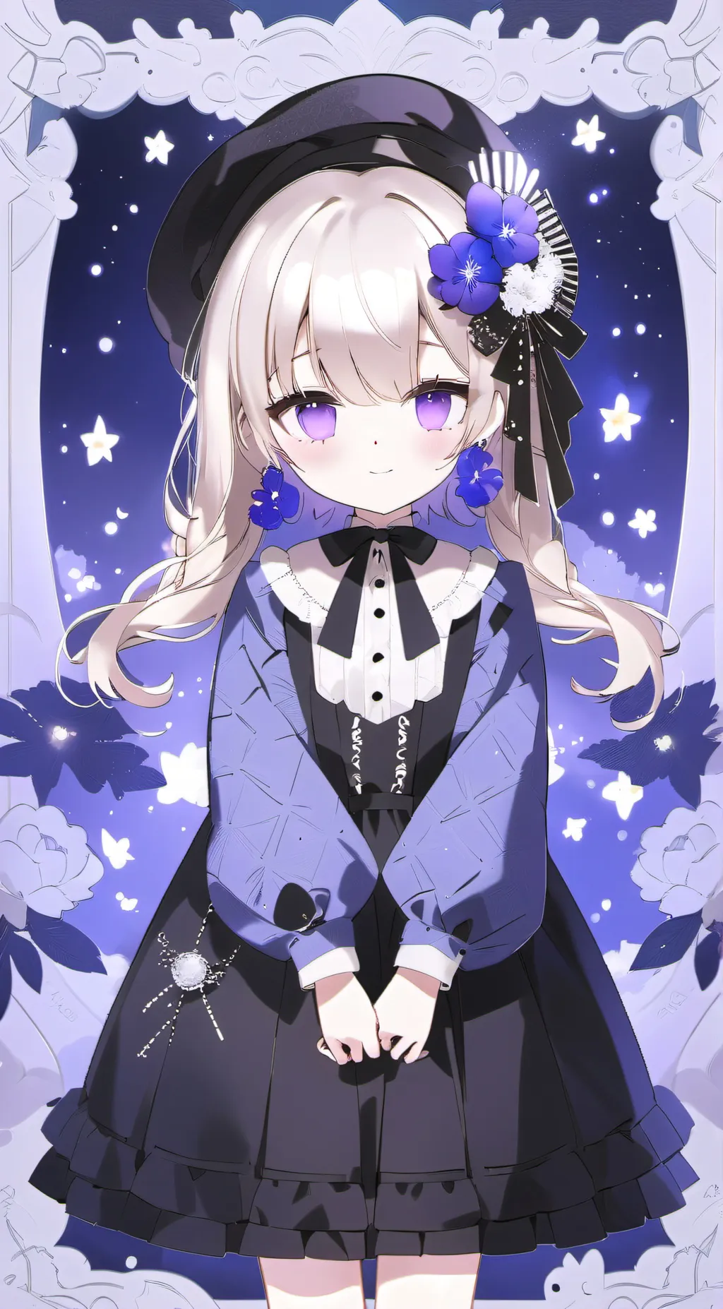 ai character: Violet background