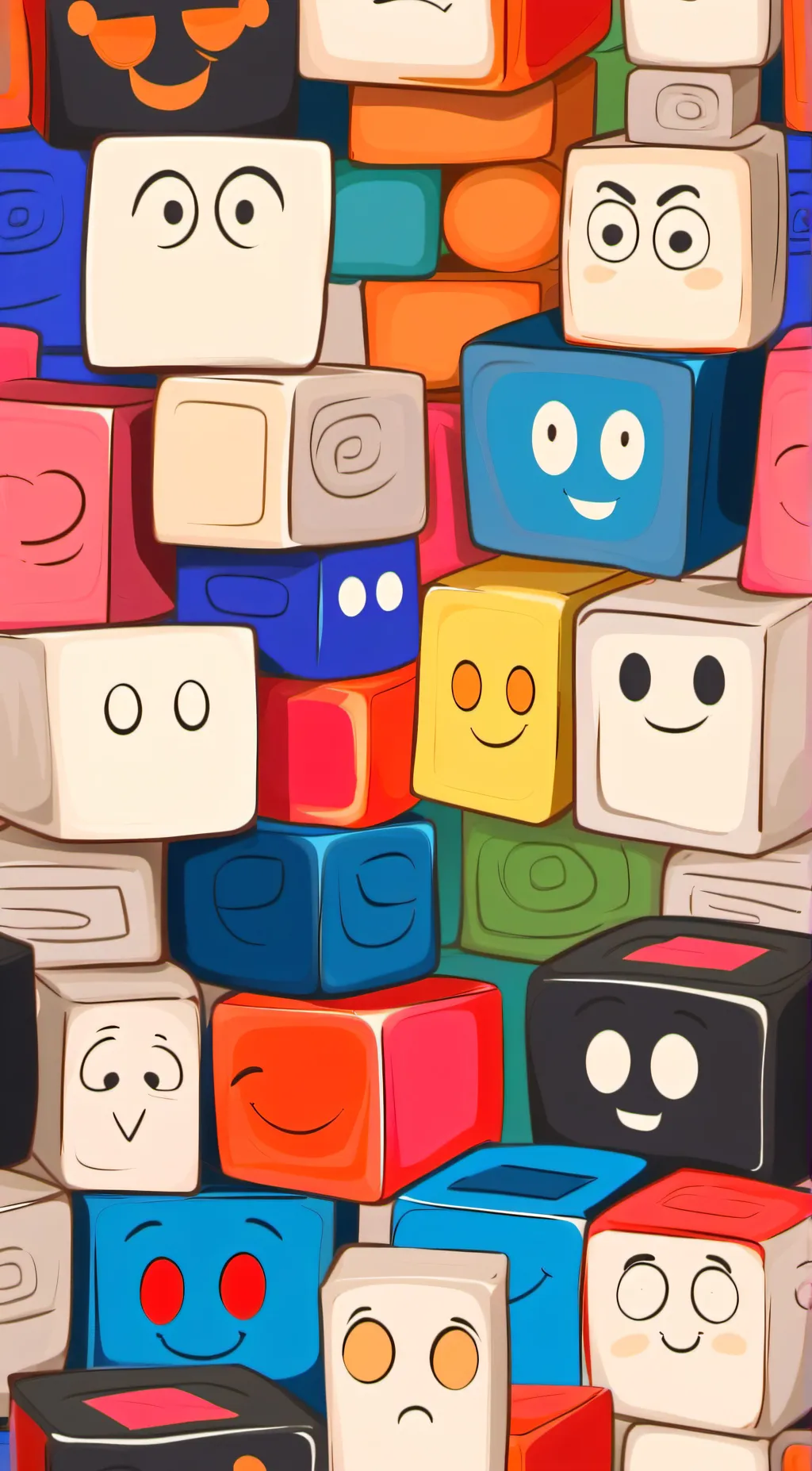 ai character: Group of blocks background