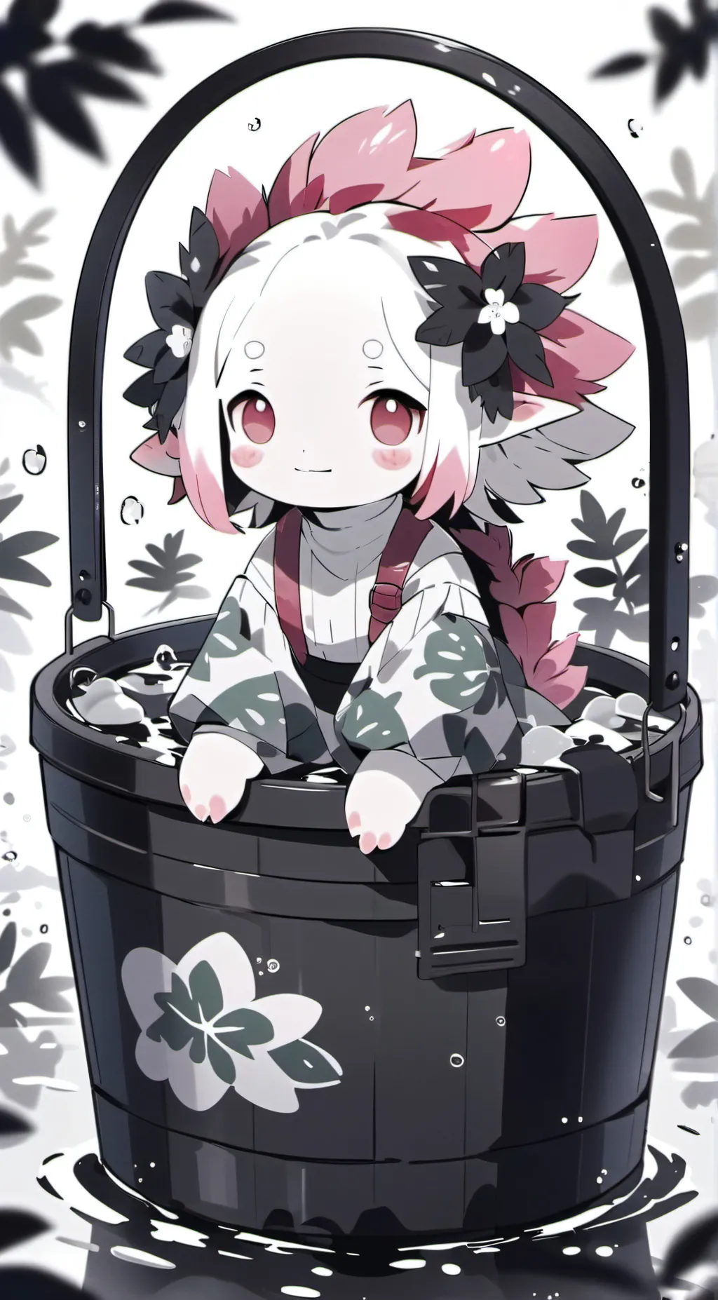 ai character: tickle axolotl  background