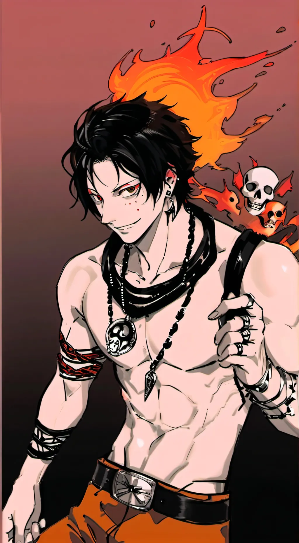 ai character: Portgas D Ace  background