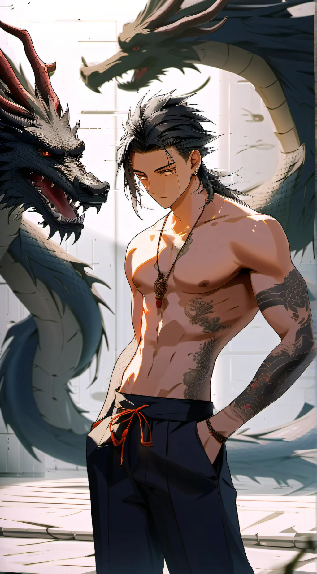 ai character: dragon king  background