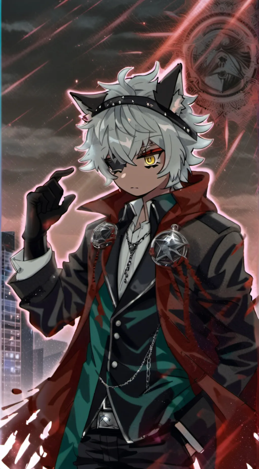 ai character: moon background