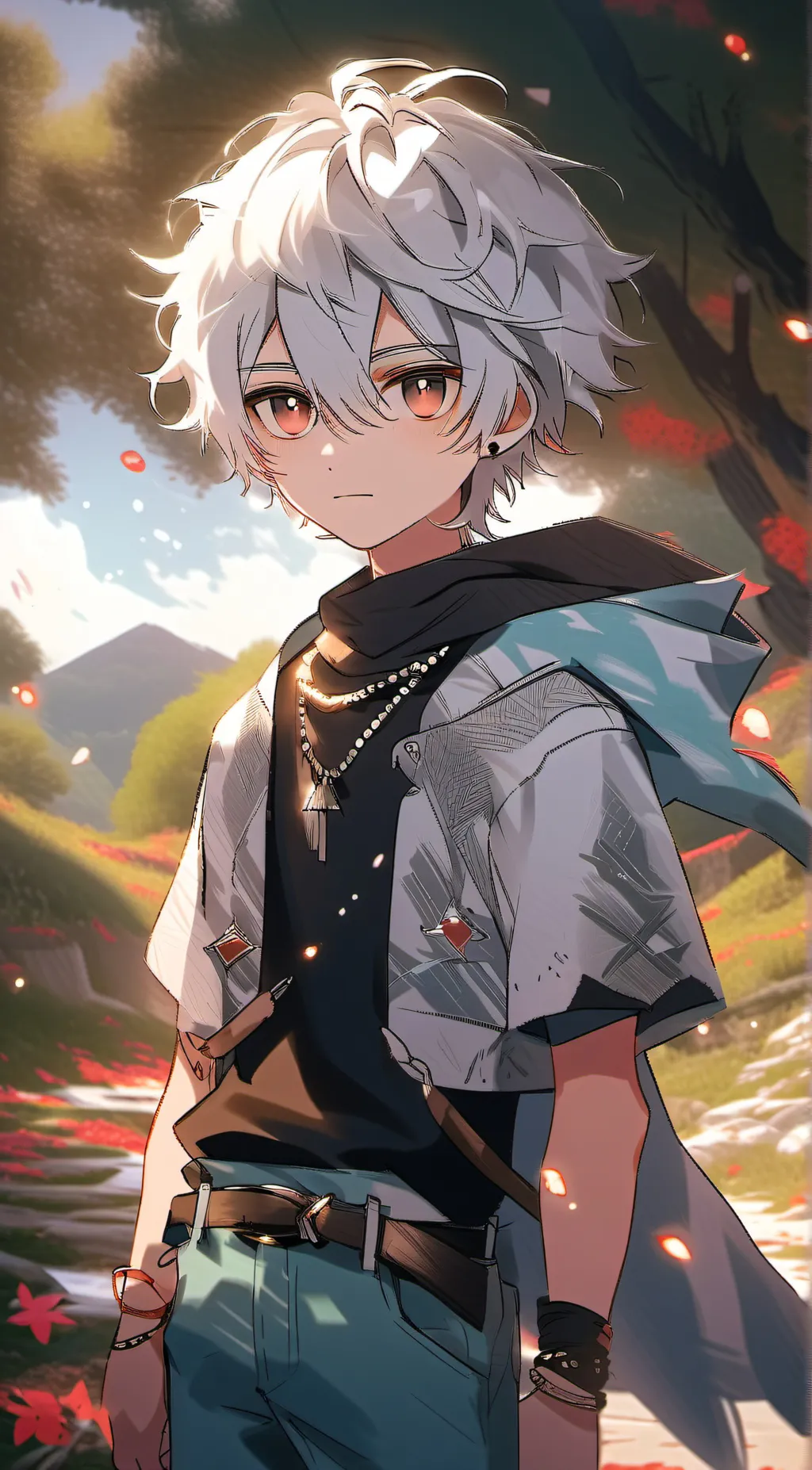 ai character: silver  background