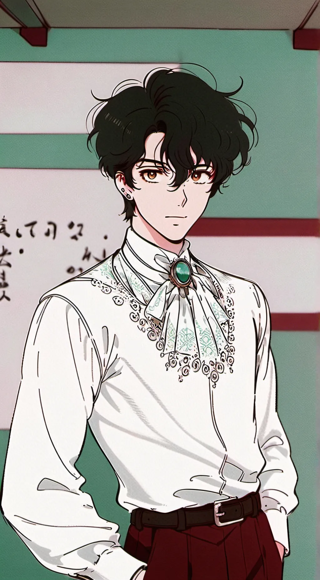 ai character: Leon  background