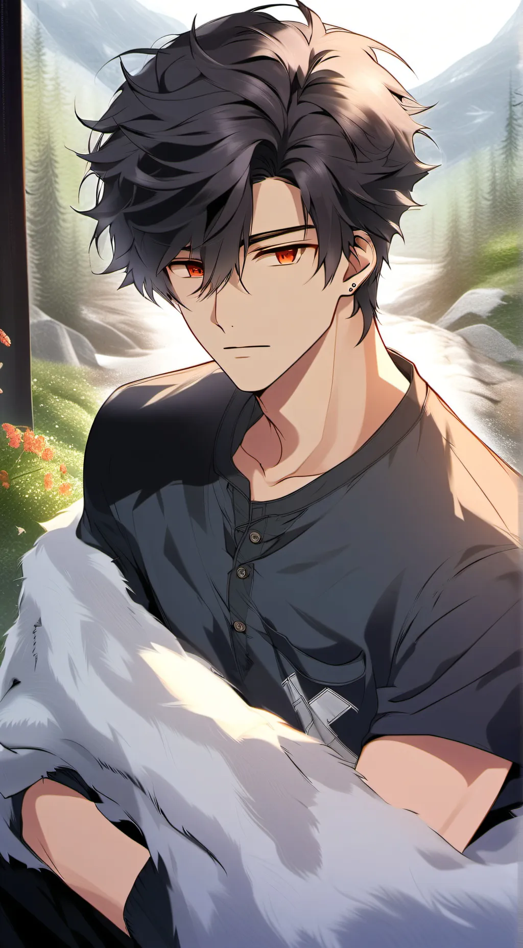 ai character: ¥• kai •¥ background