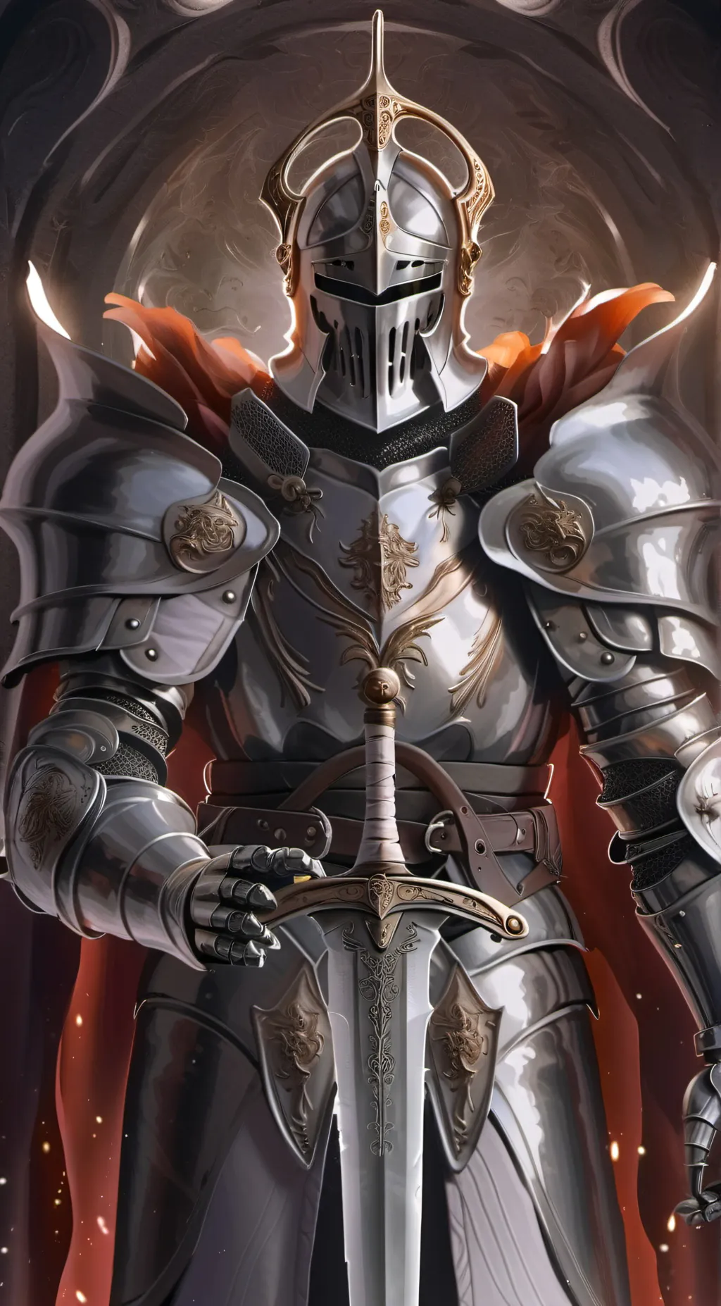 ai character: holy knight winter background