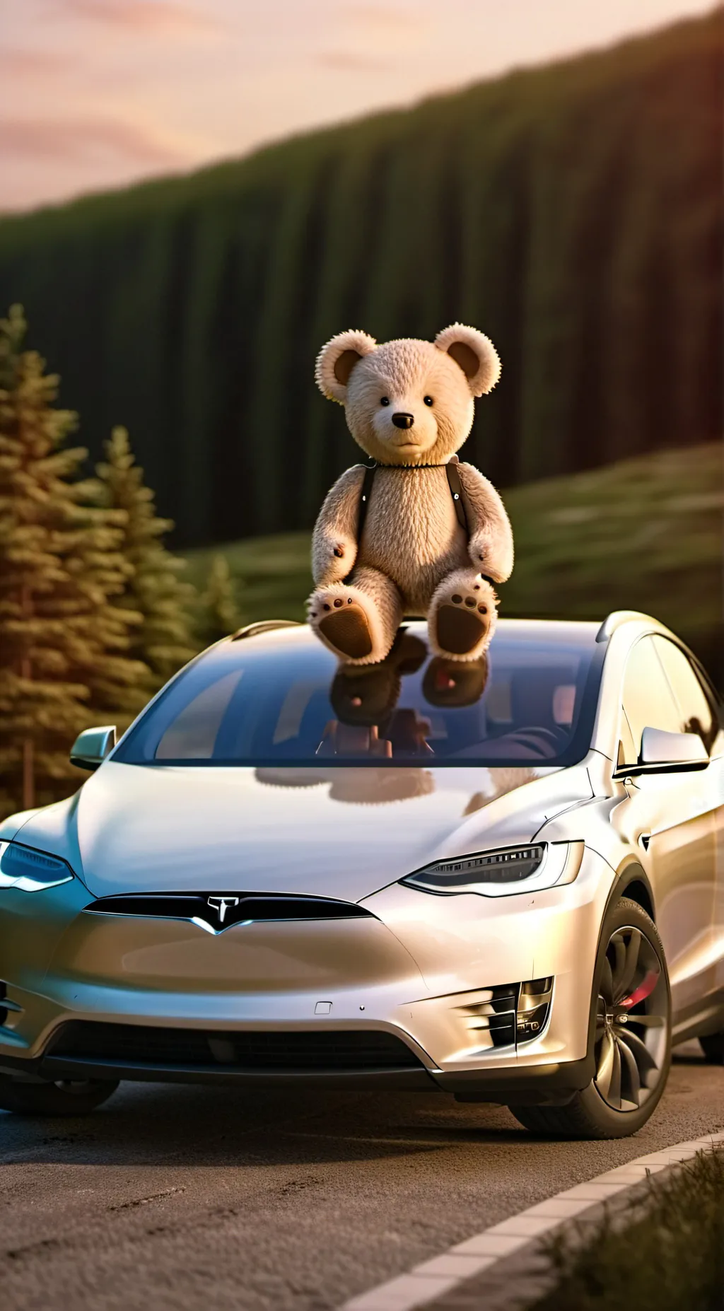 ai character: Tesla background