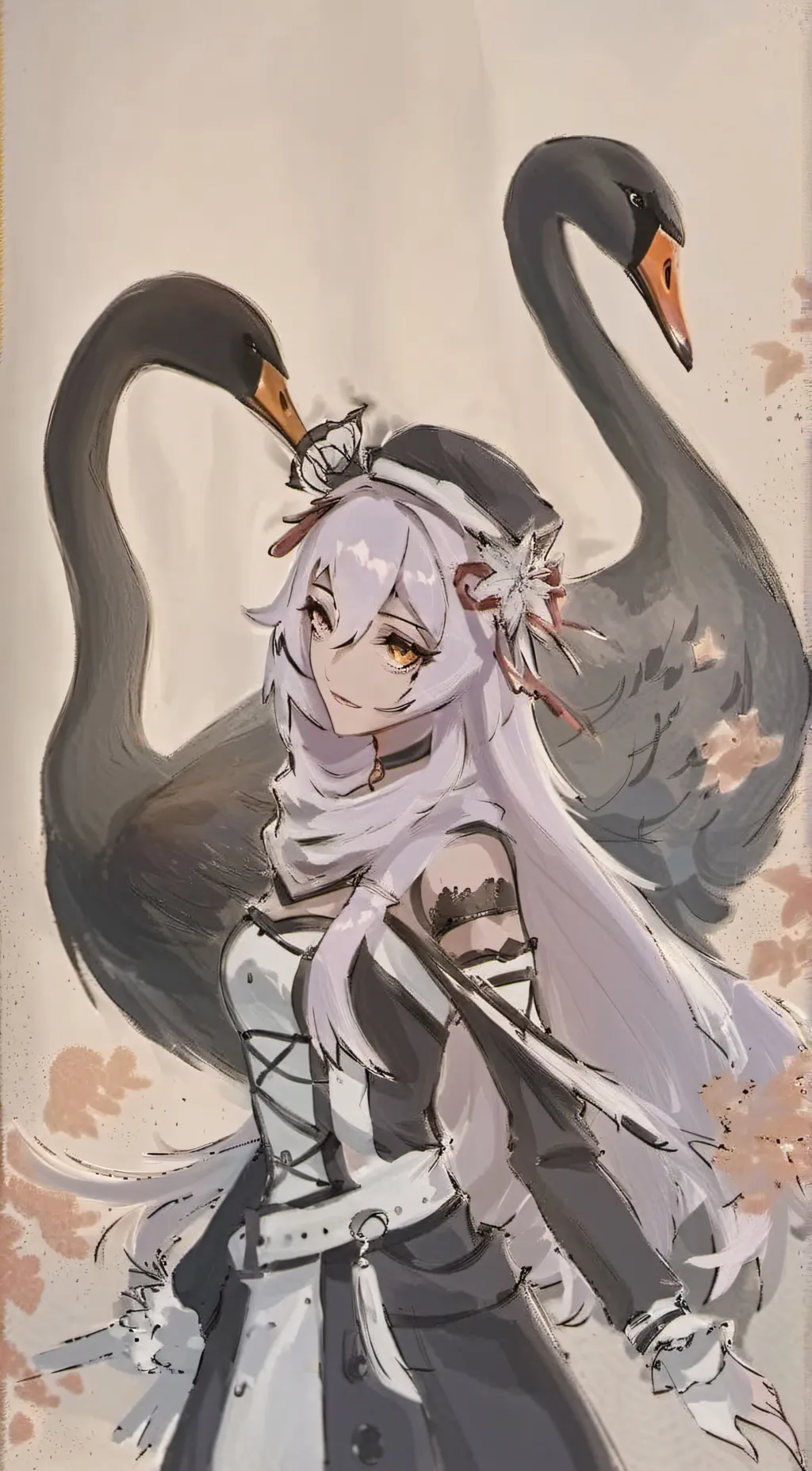 ai character: Black Swan background