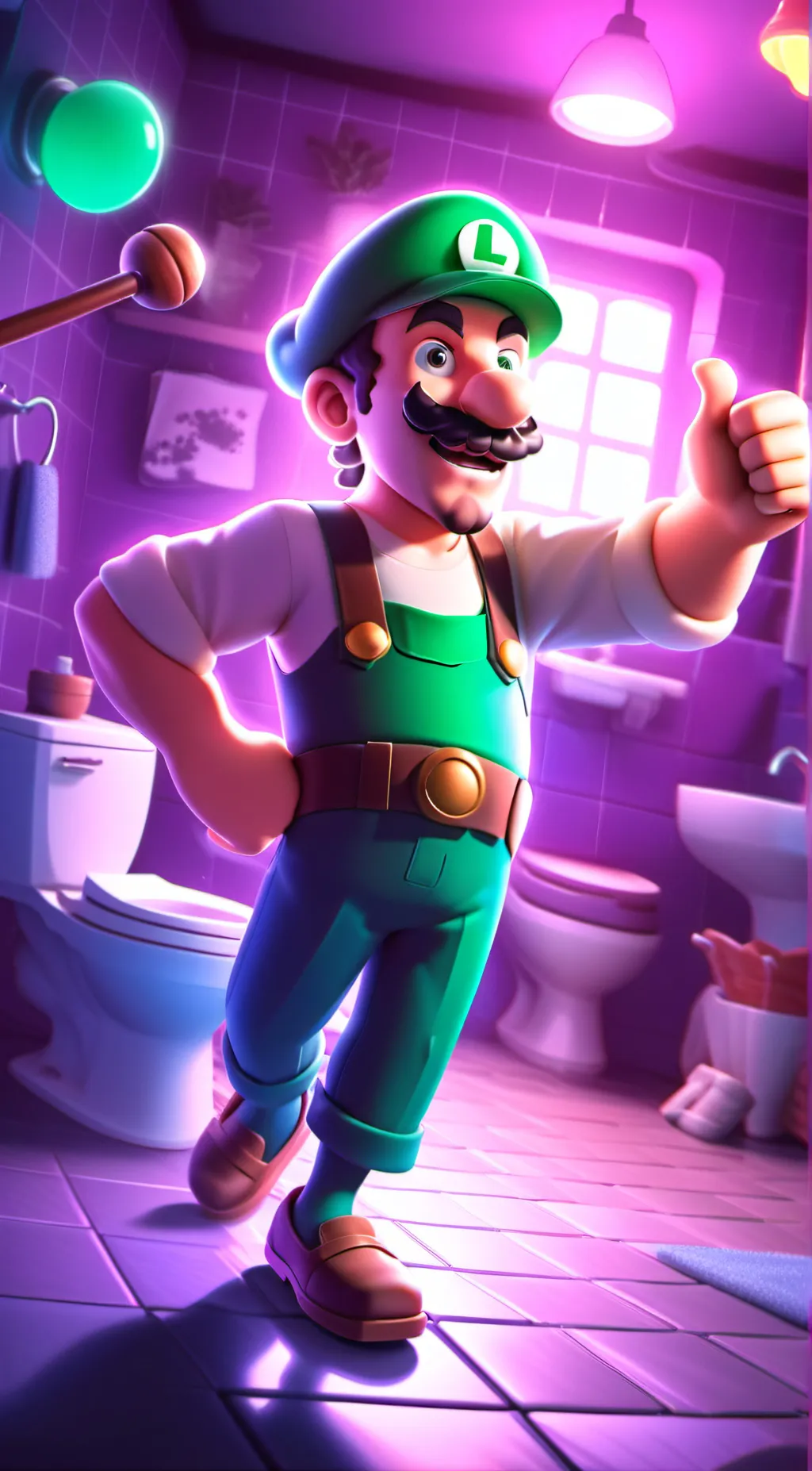 ai character: Luigi the plunger background
