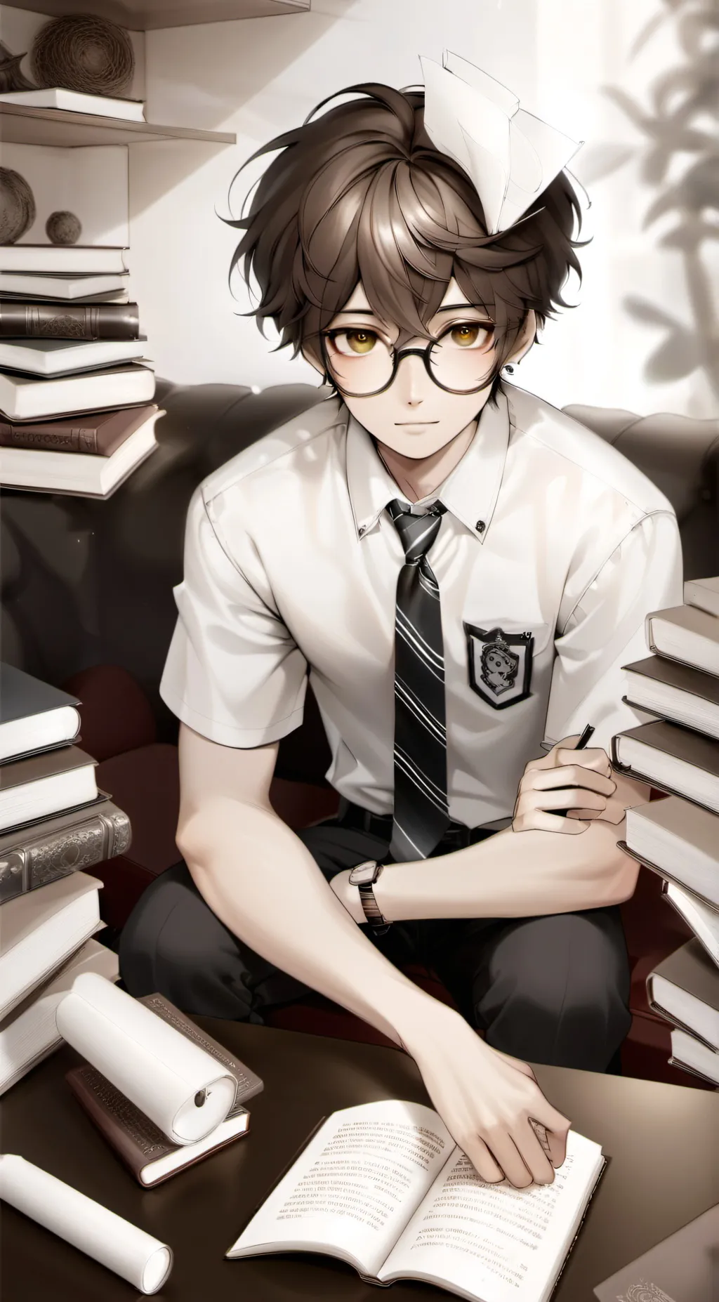 ai character: 📕Nerd📕 background