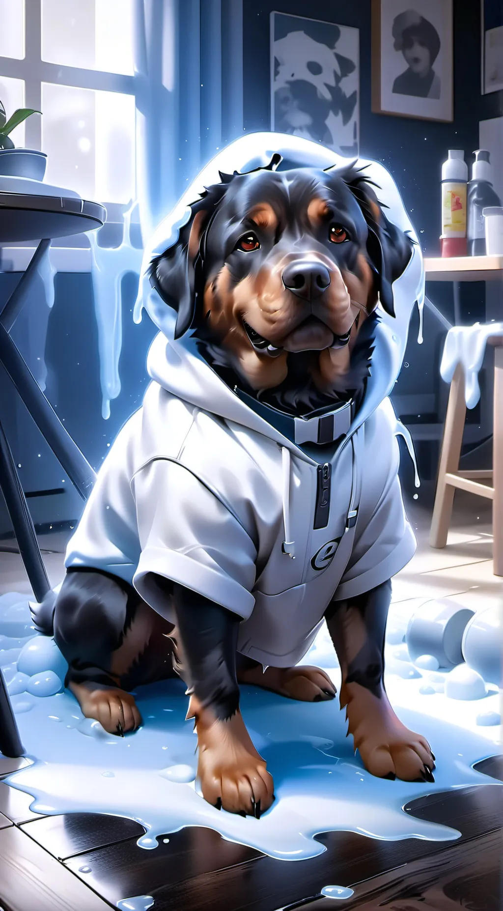 ai character: dog background