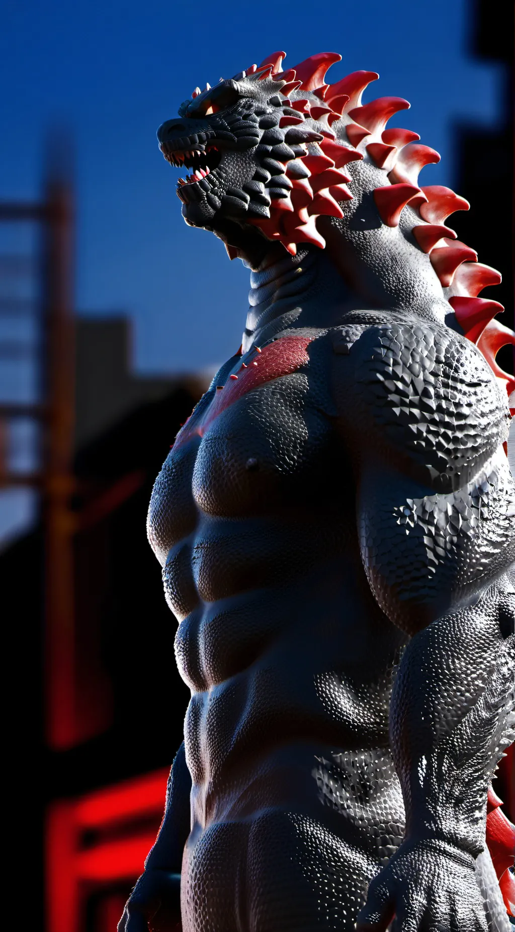 ai character: Godzilla background