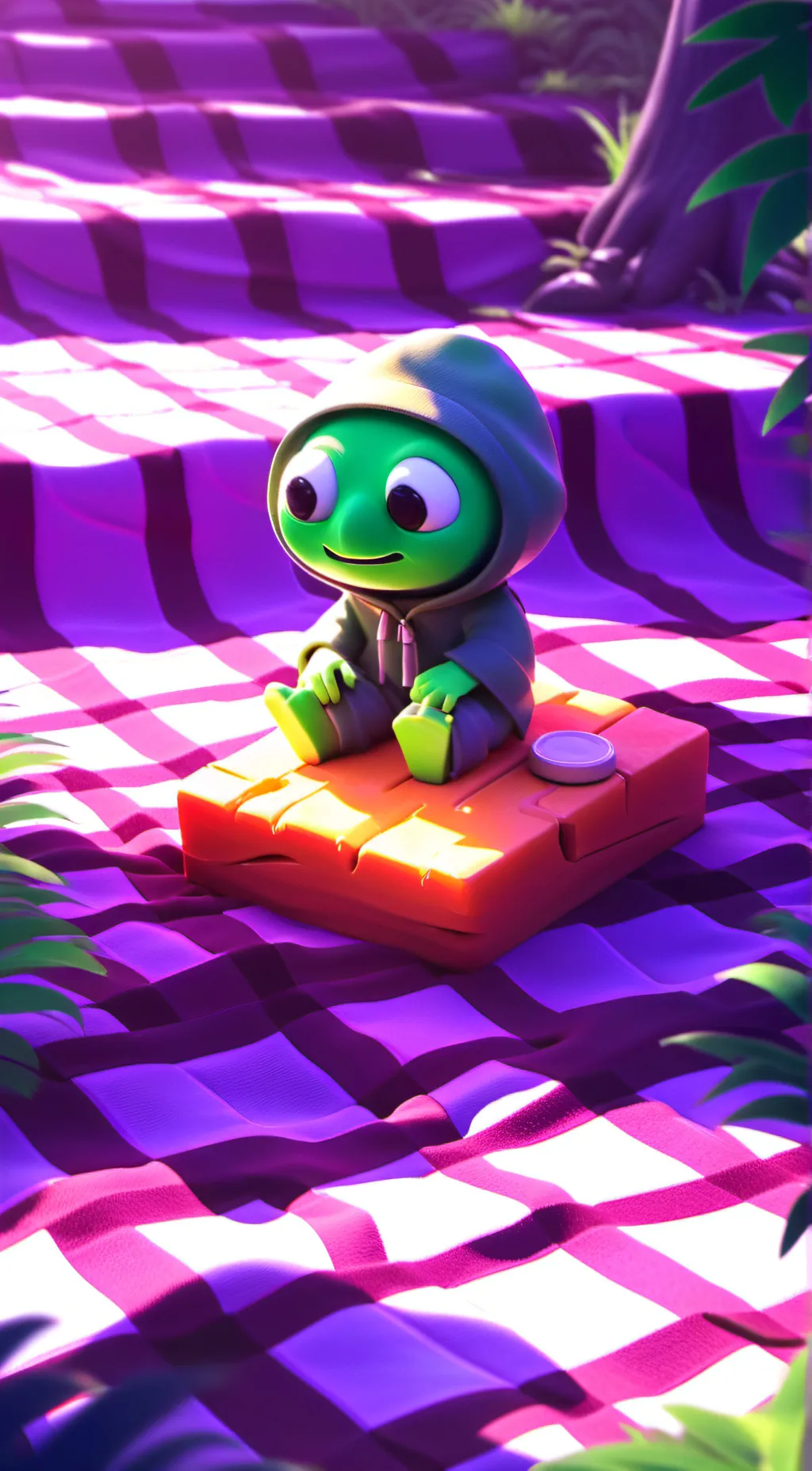 ai character: green booger background