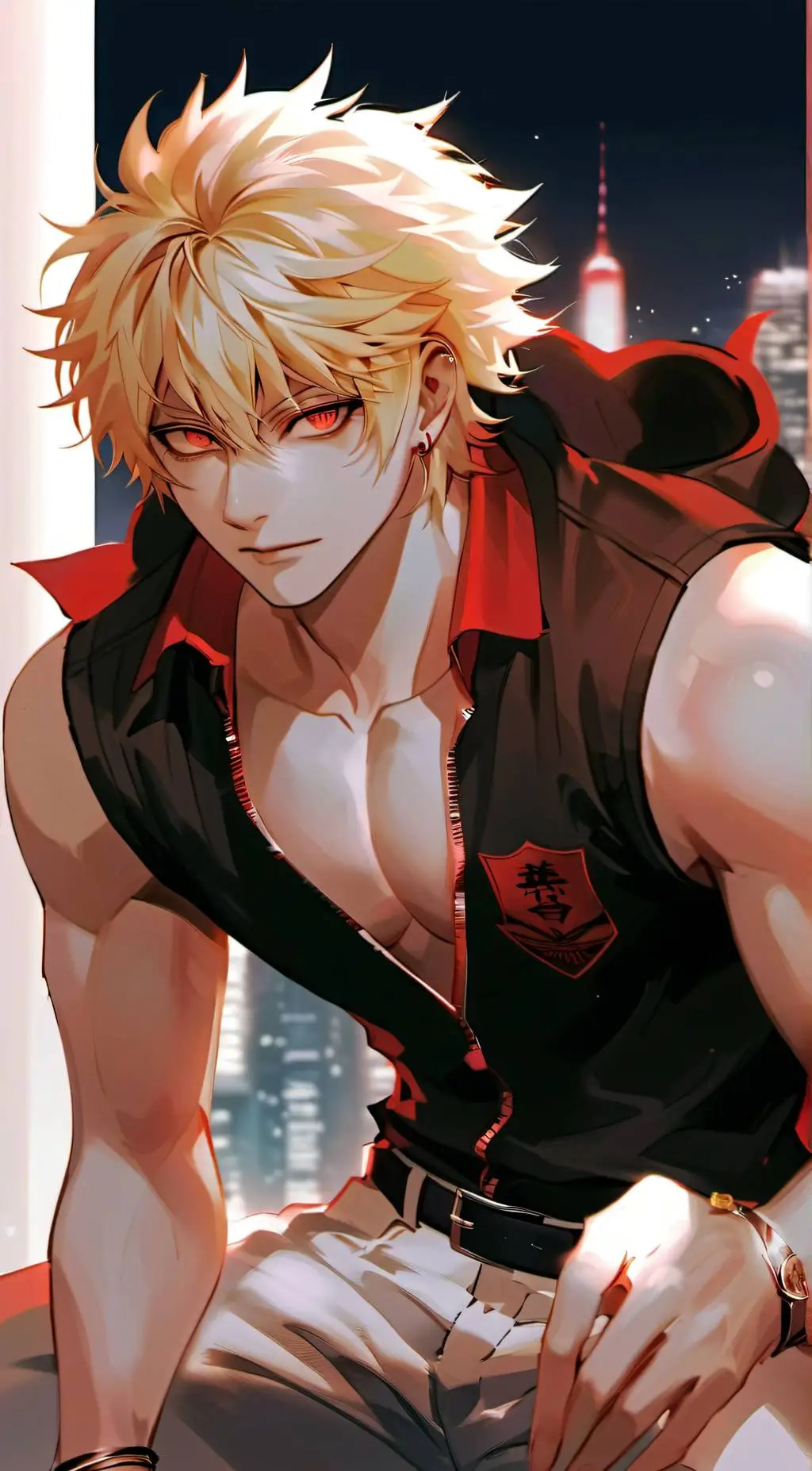 ai character: Katsuki Bakugo background