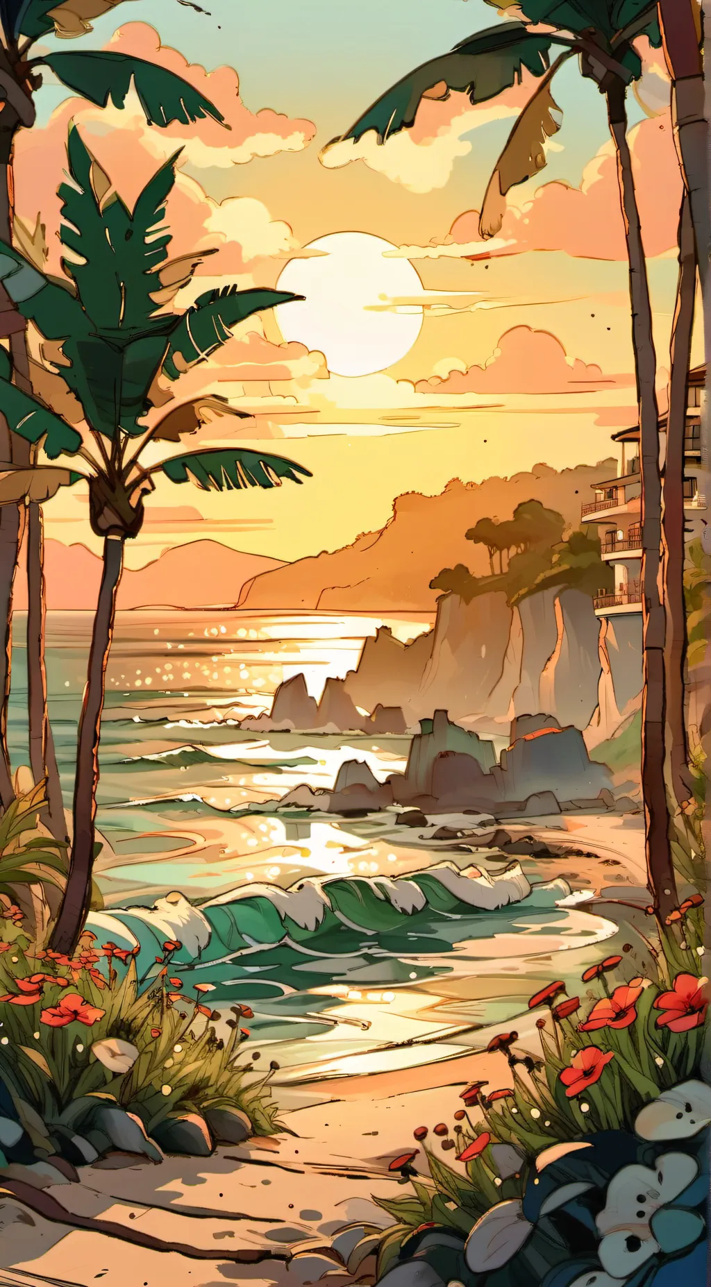 ai character: hazbin hotel Beach background