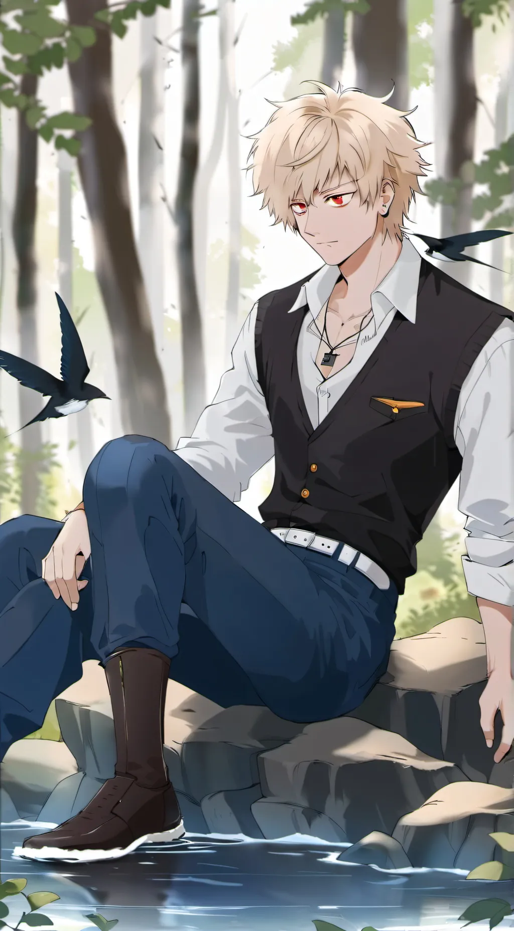 ai character: Bakudeku mermen au background