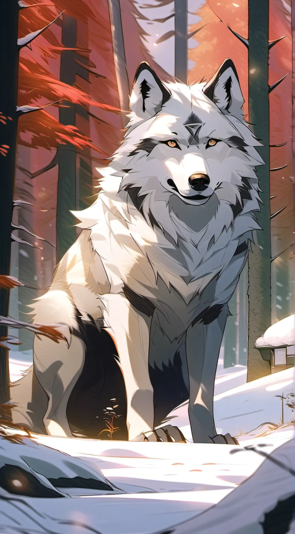 ai character: Alpha wolf Yuki background