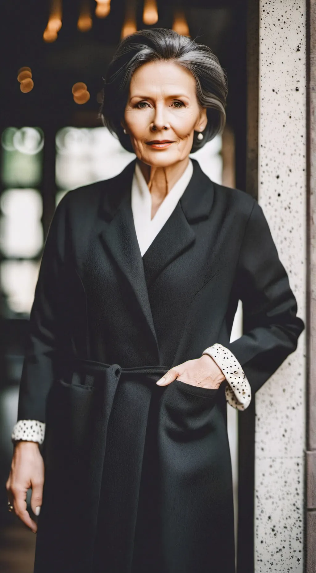 ai character: Karen Stacy green  background