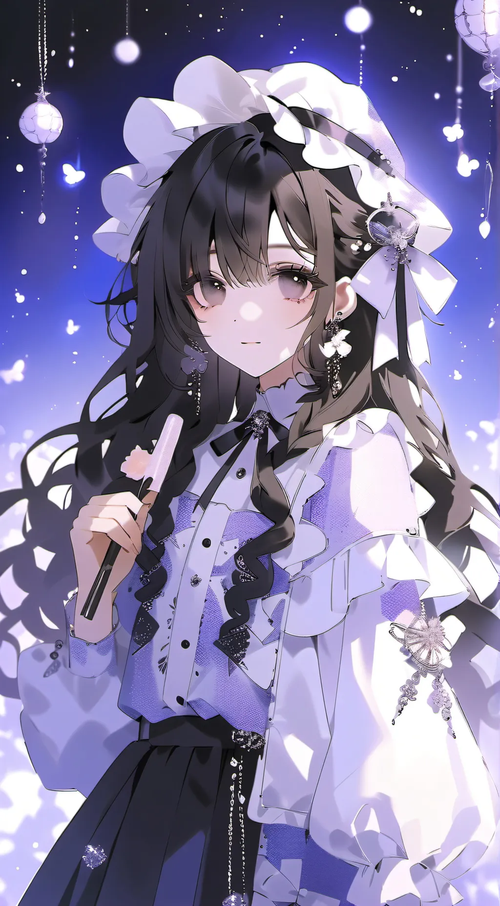 ai character: snowflake background