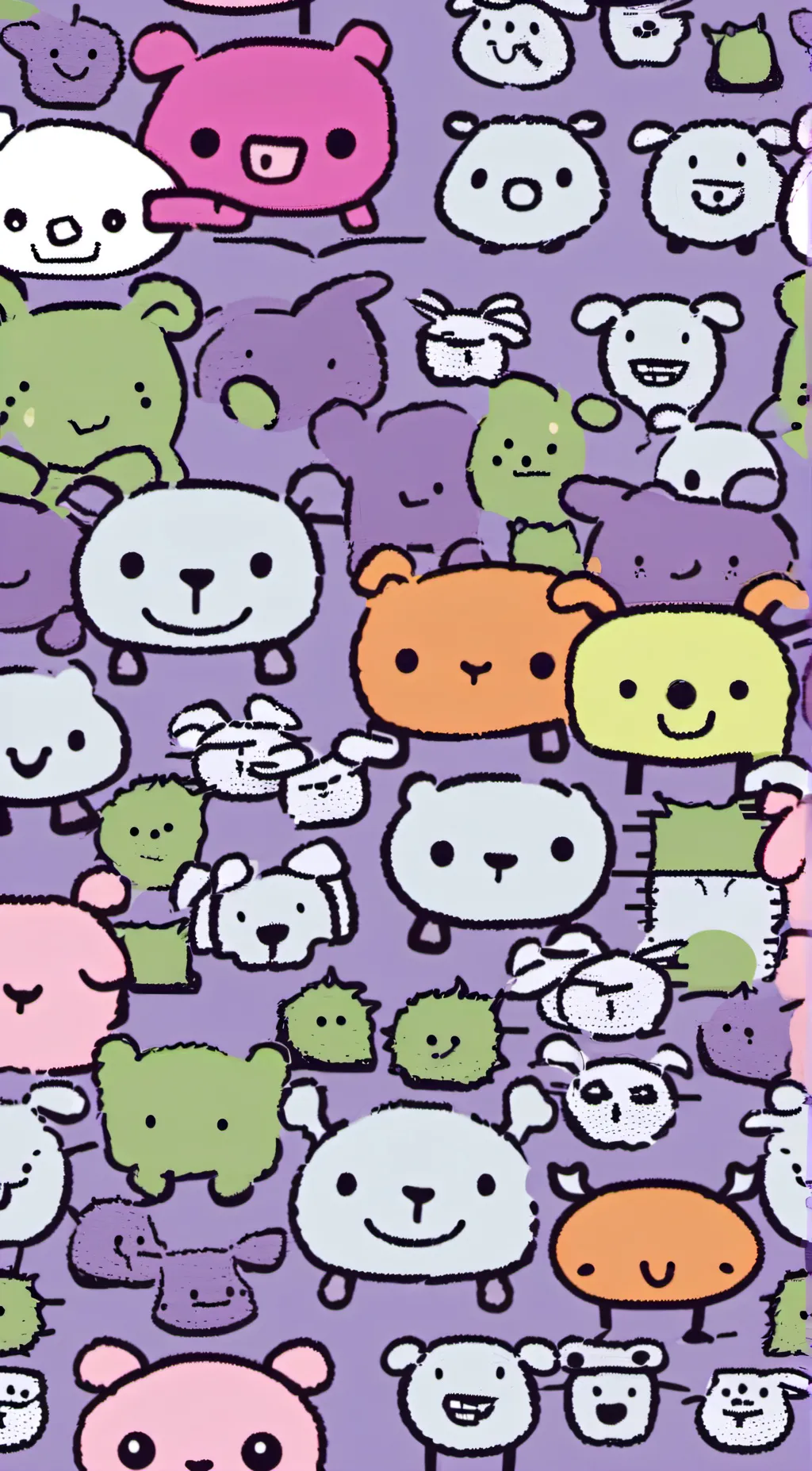 ai character: Smiling critters  background