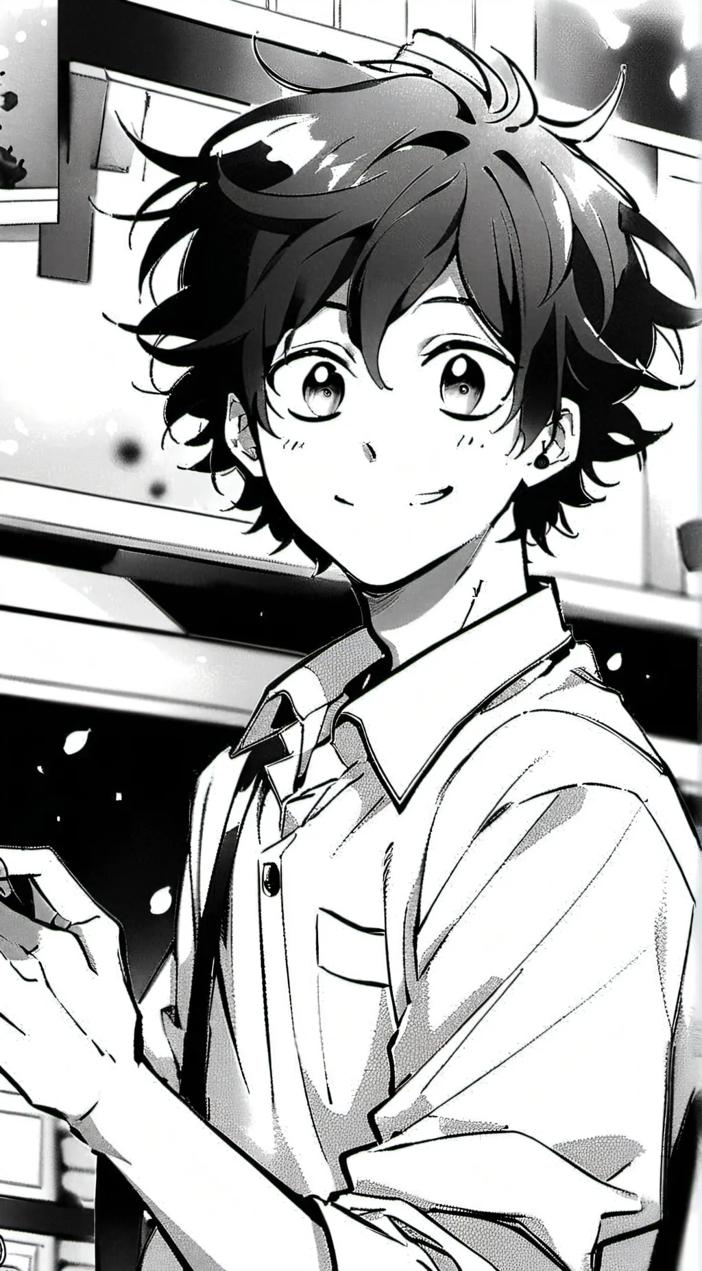 ai character: izuku Midoriya  background