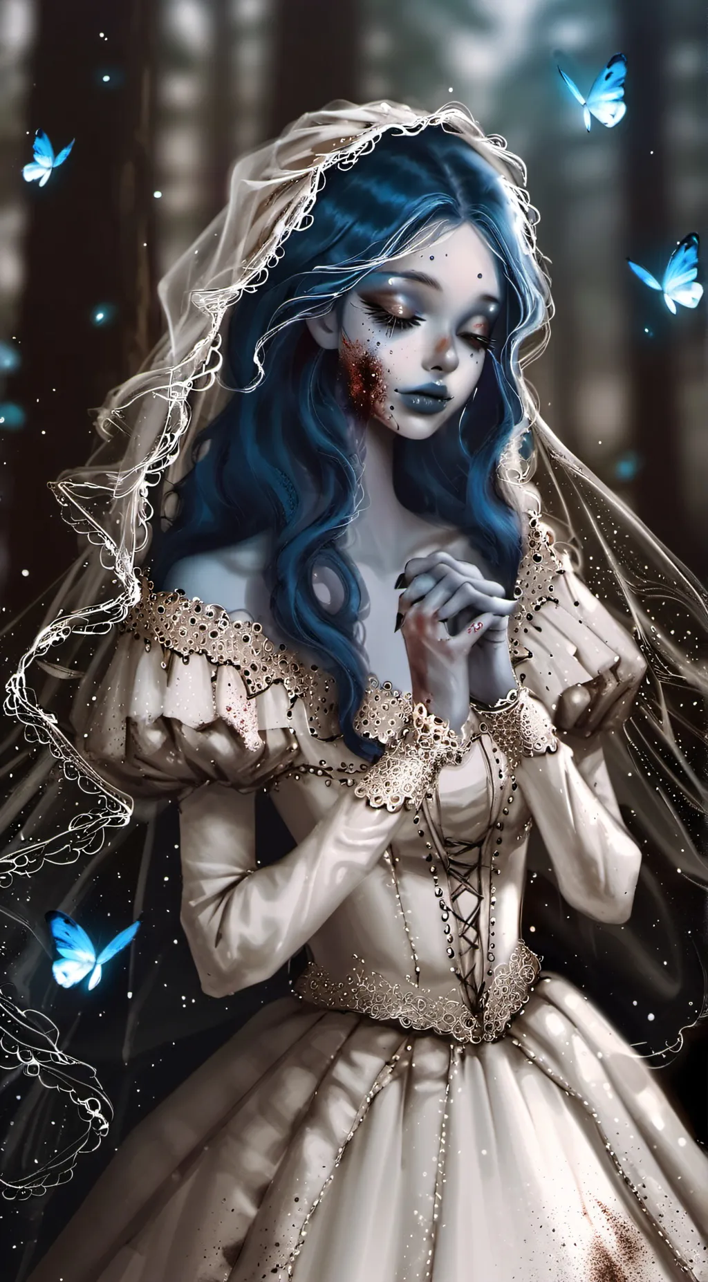 ai character: Course bride  background