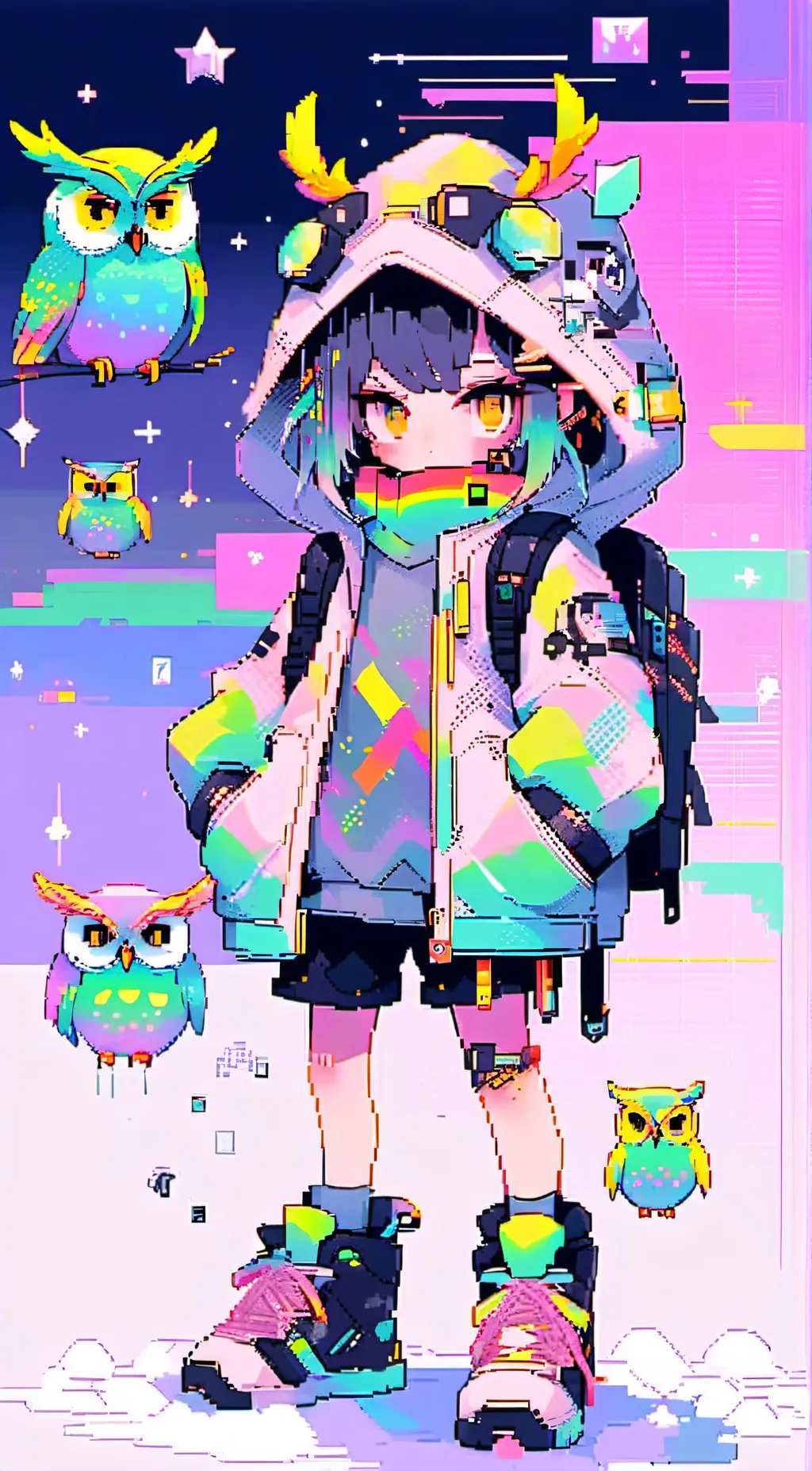 ai character: owl school  background