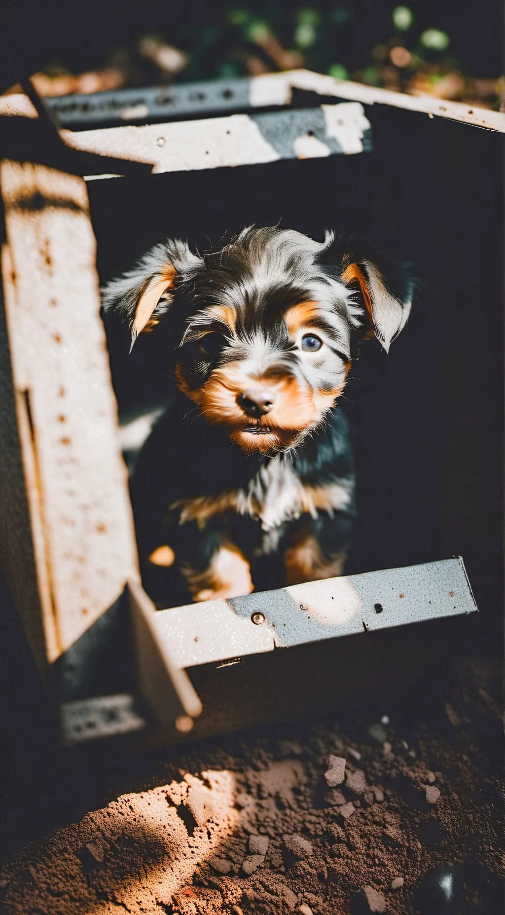 ai character: Lost puppy  background