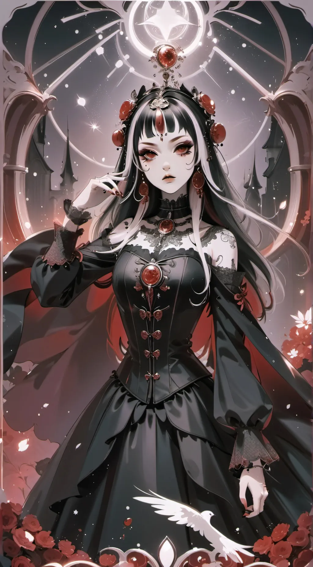 ai character: Violet background