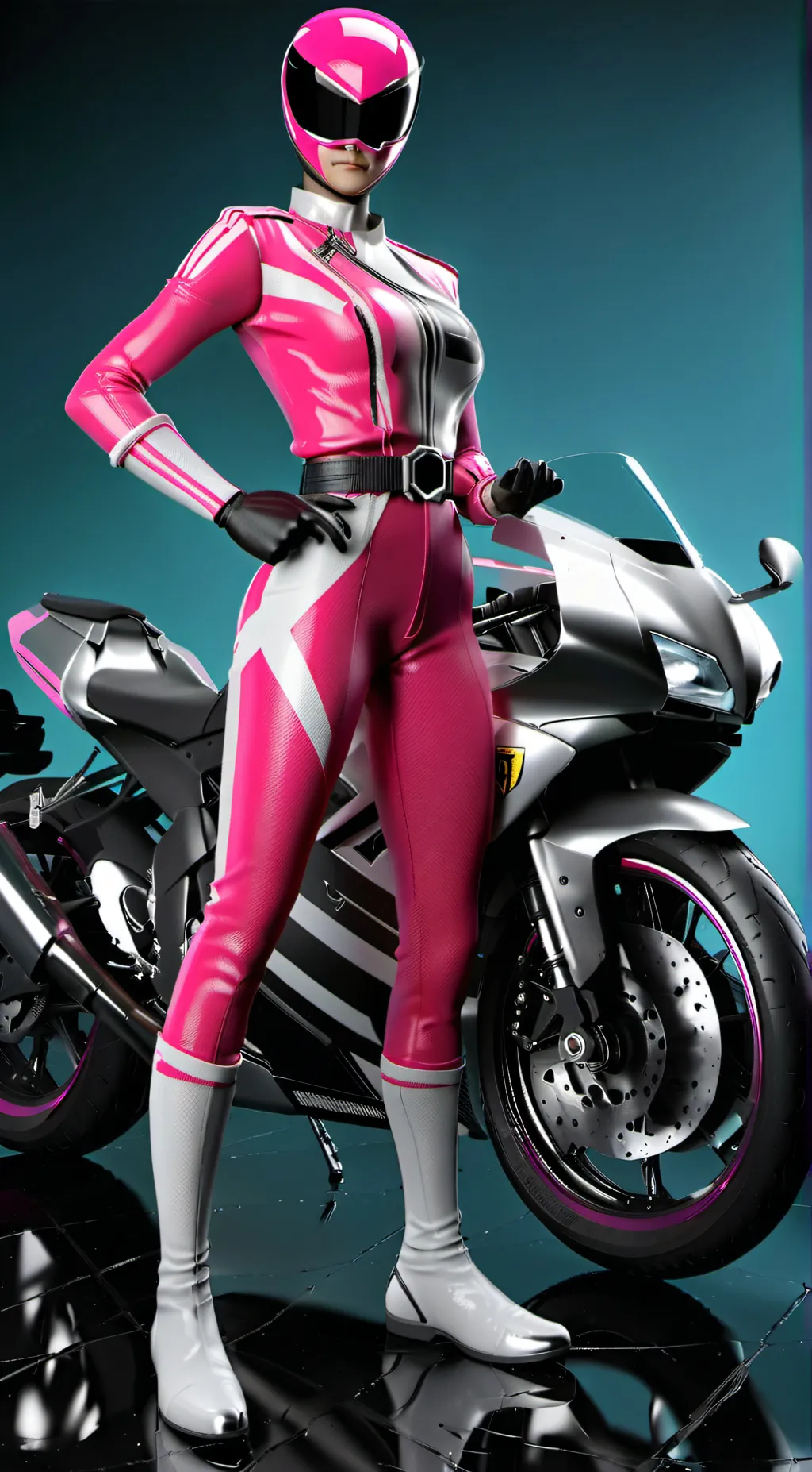 ai character: Racer, pink background