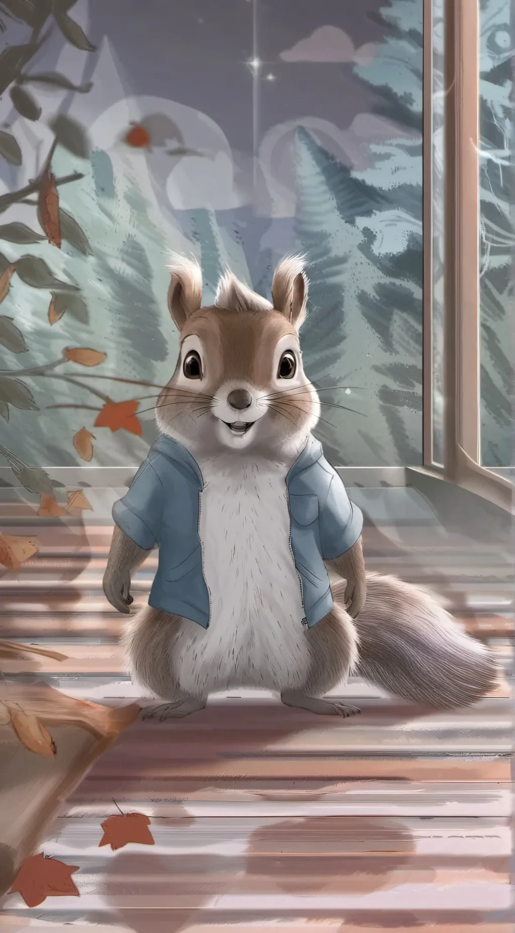 ai character: squirrely Binc background