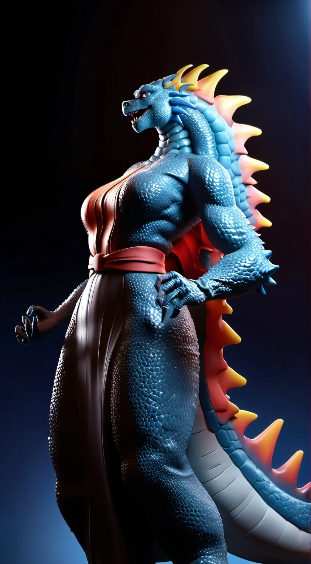 ai character: Godzilla mom background