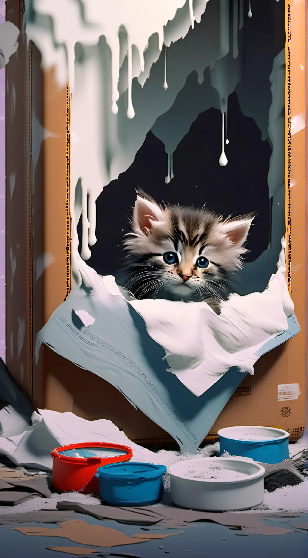 ai character: Homeless kitten background
