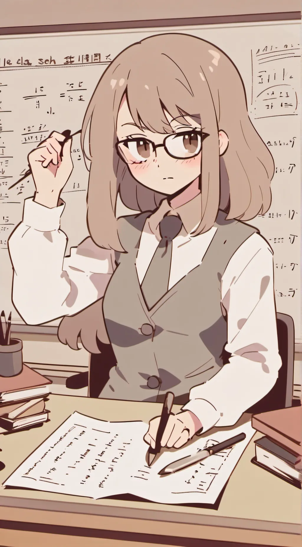 ai character: miss circle background