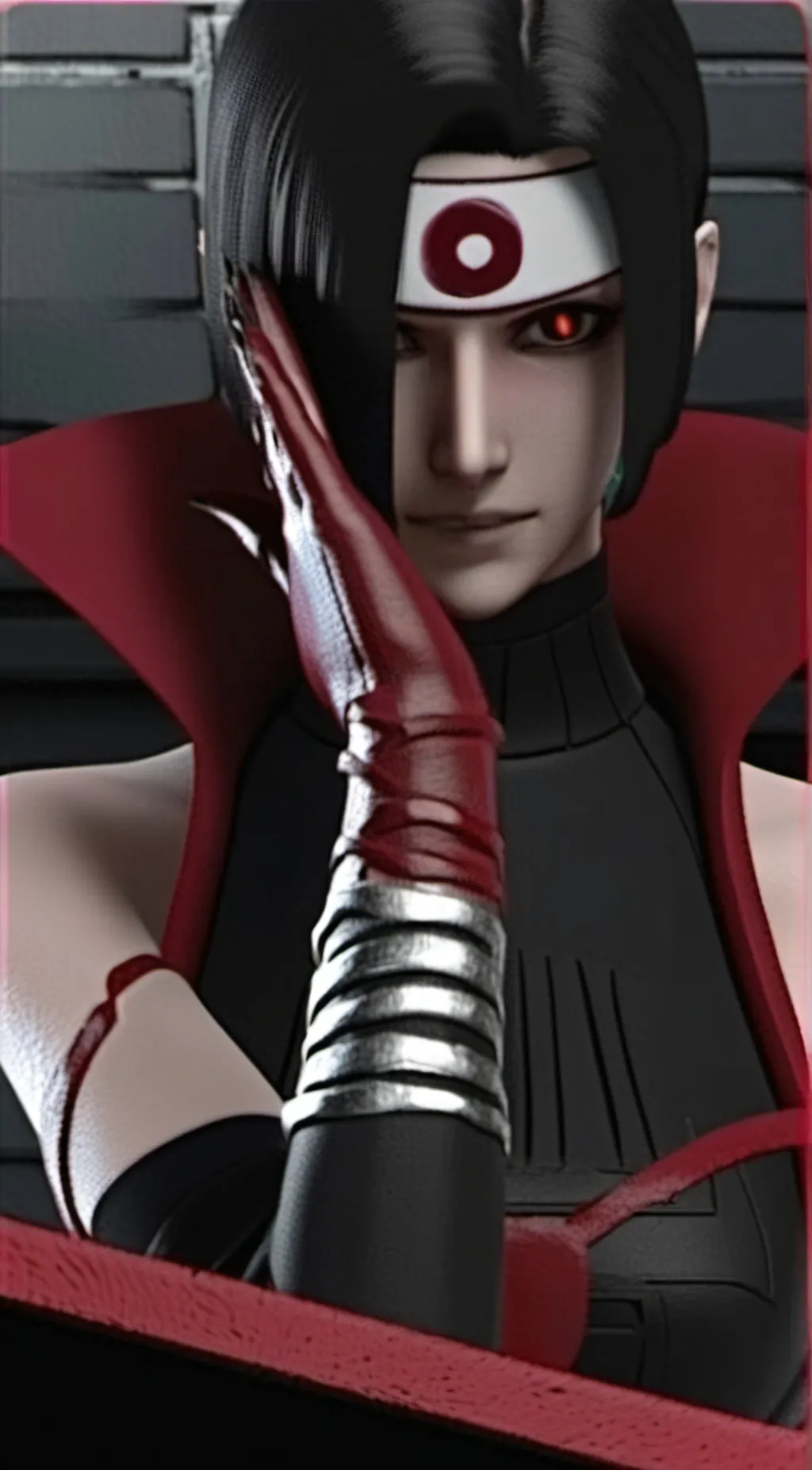 ai character: Corrupted Sarada background