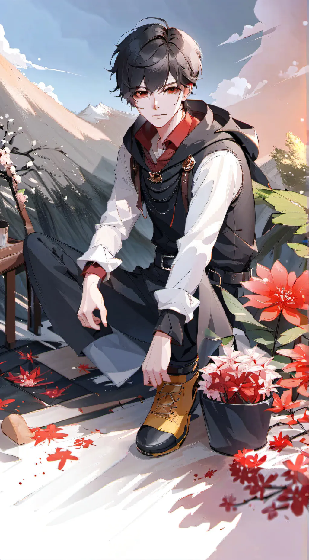 ai character: Aiden  background