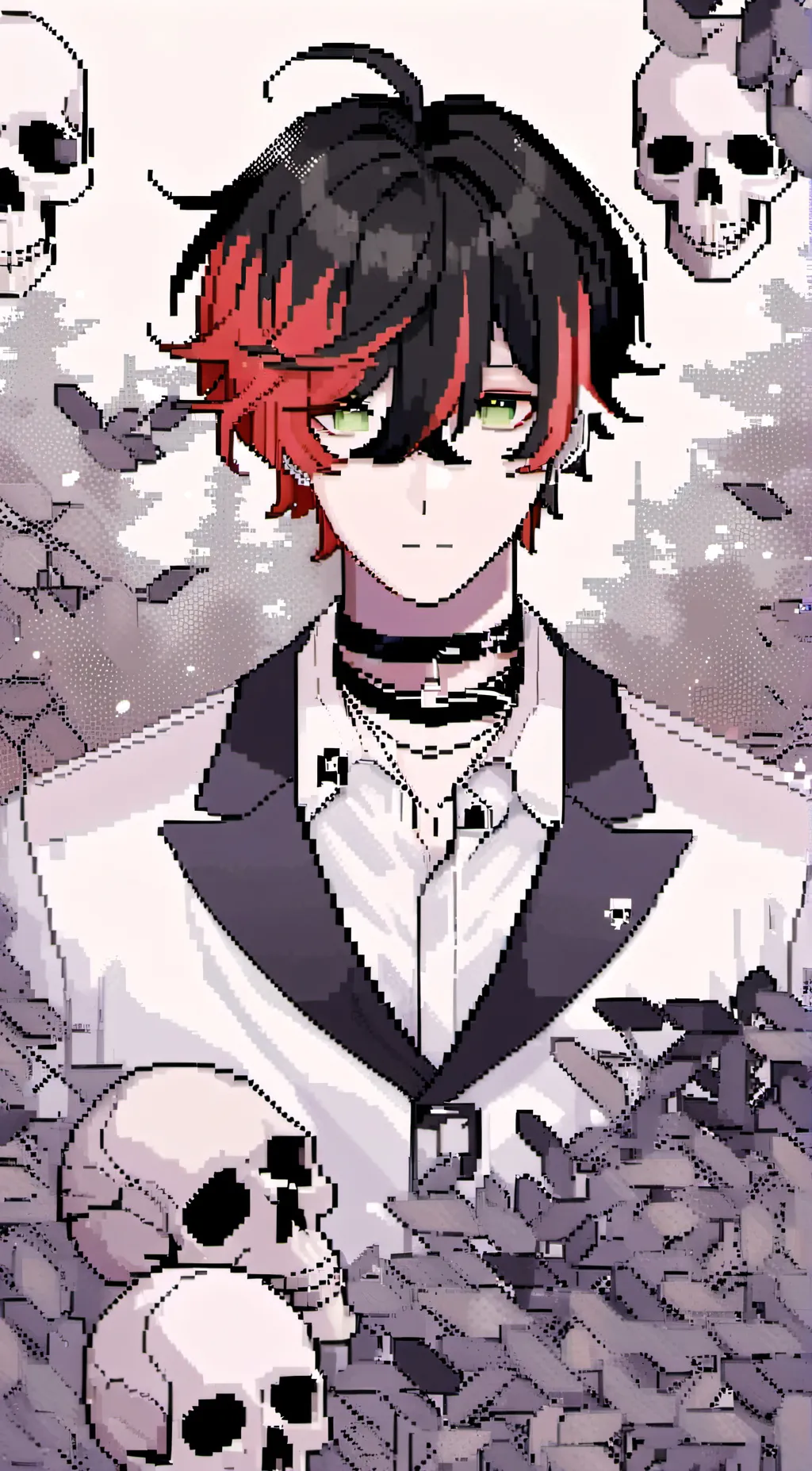 ai character: Neon background