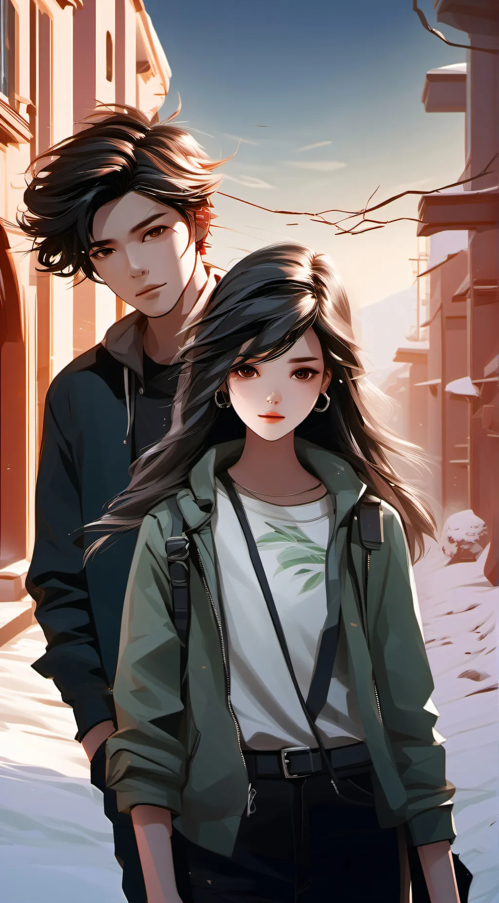 ai character: Stacy and ethen background