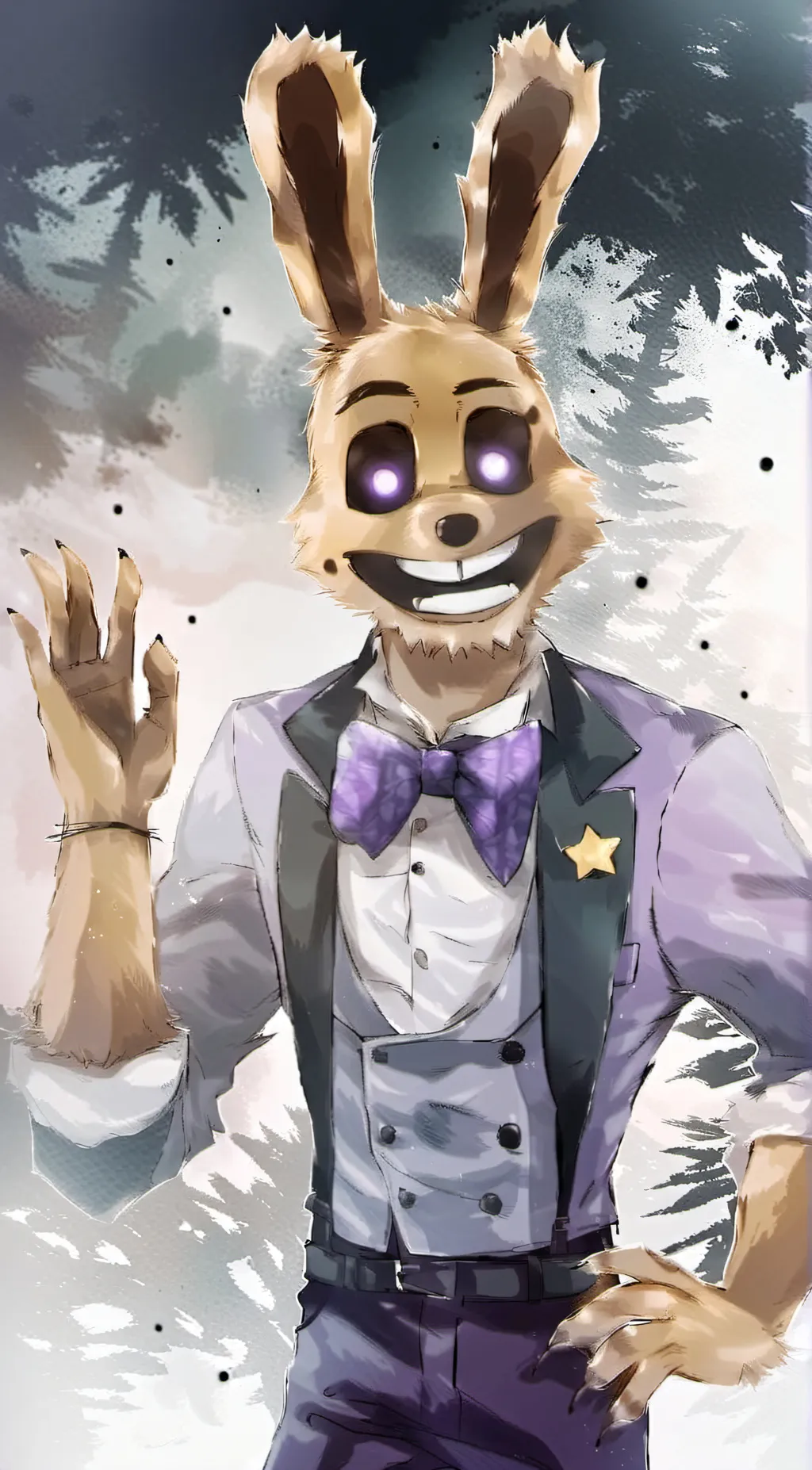 ai character: glitchtrap  background