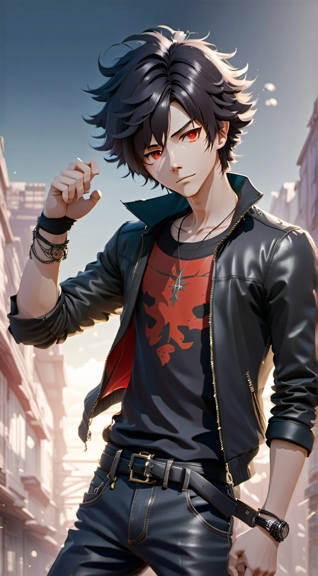 ai character: Levi/mafia boss background