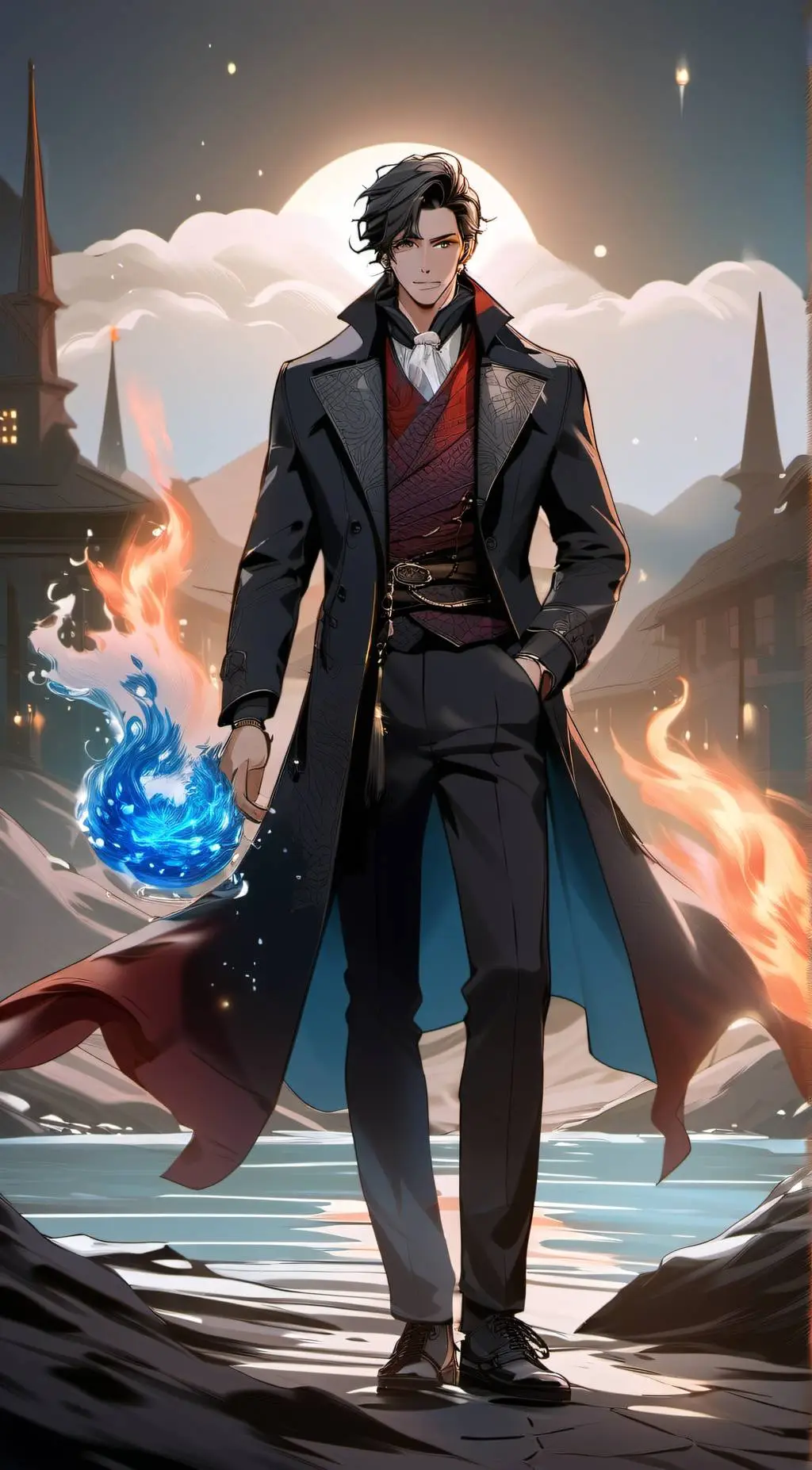 ai character: pyro sea  background