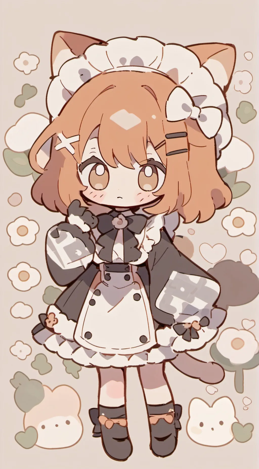 ai character: UwU cat(orange) background