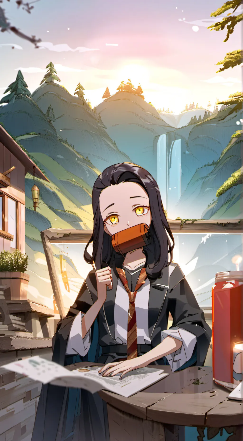 ai character: Neziko  background