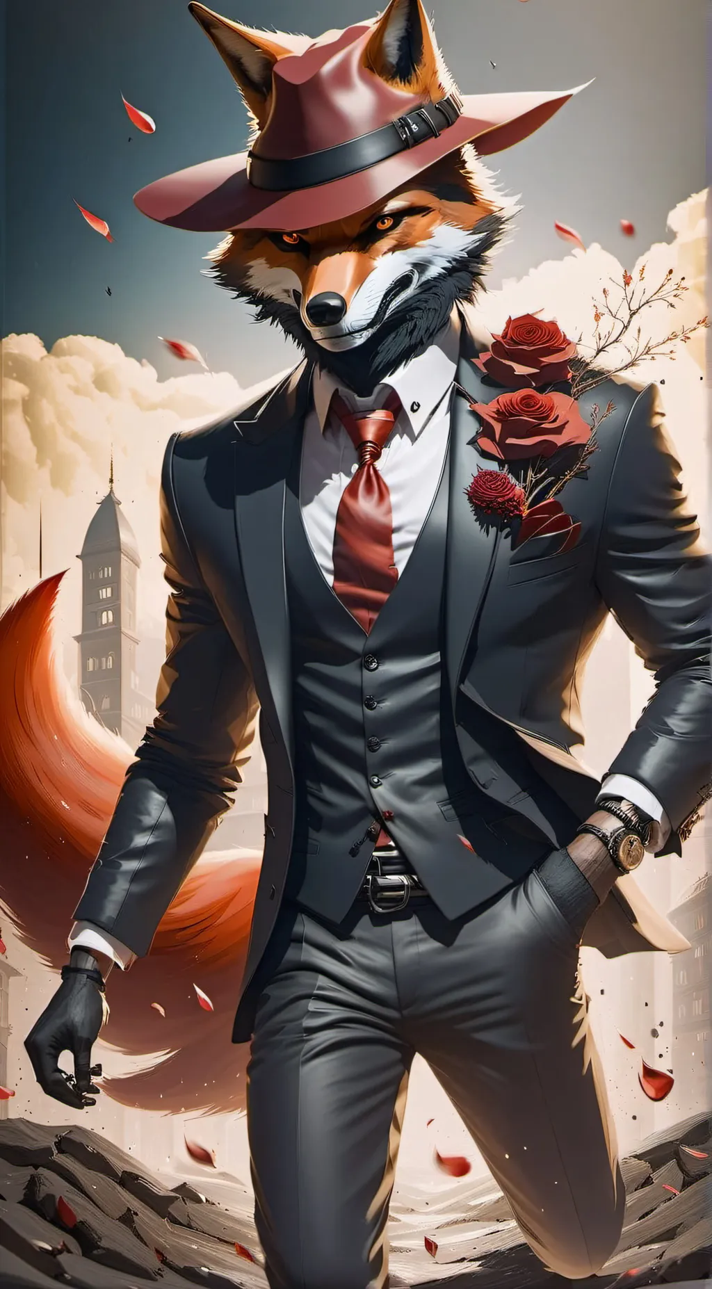 ai character: fox mafia boss background