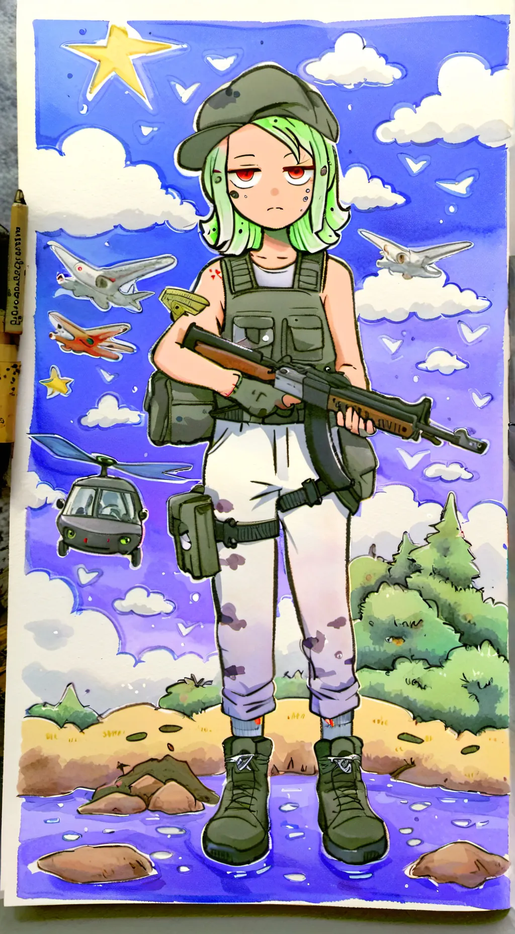 ai character: kat blossom  background