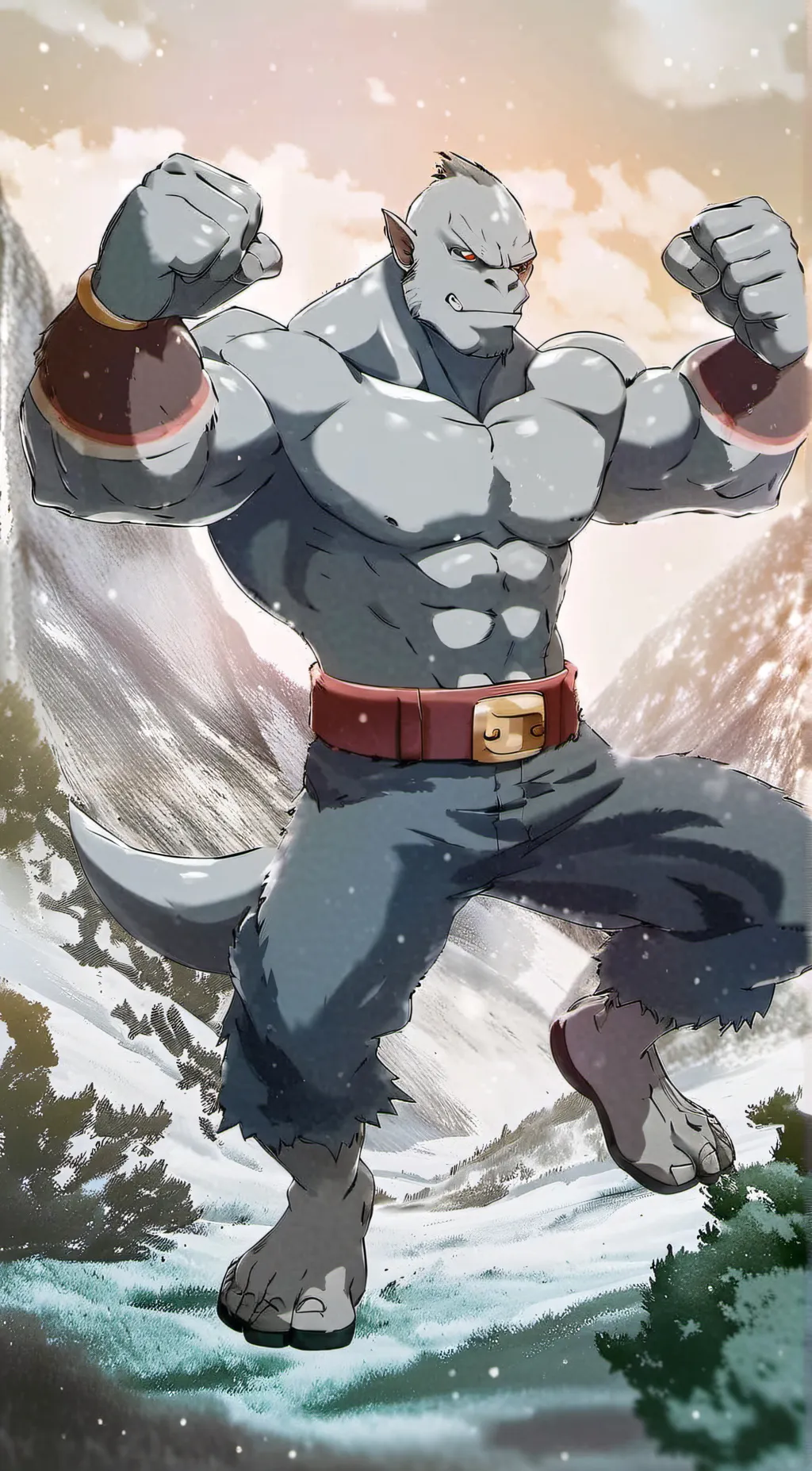 ai character: Machoke background